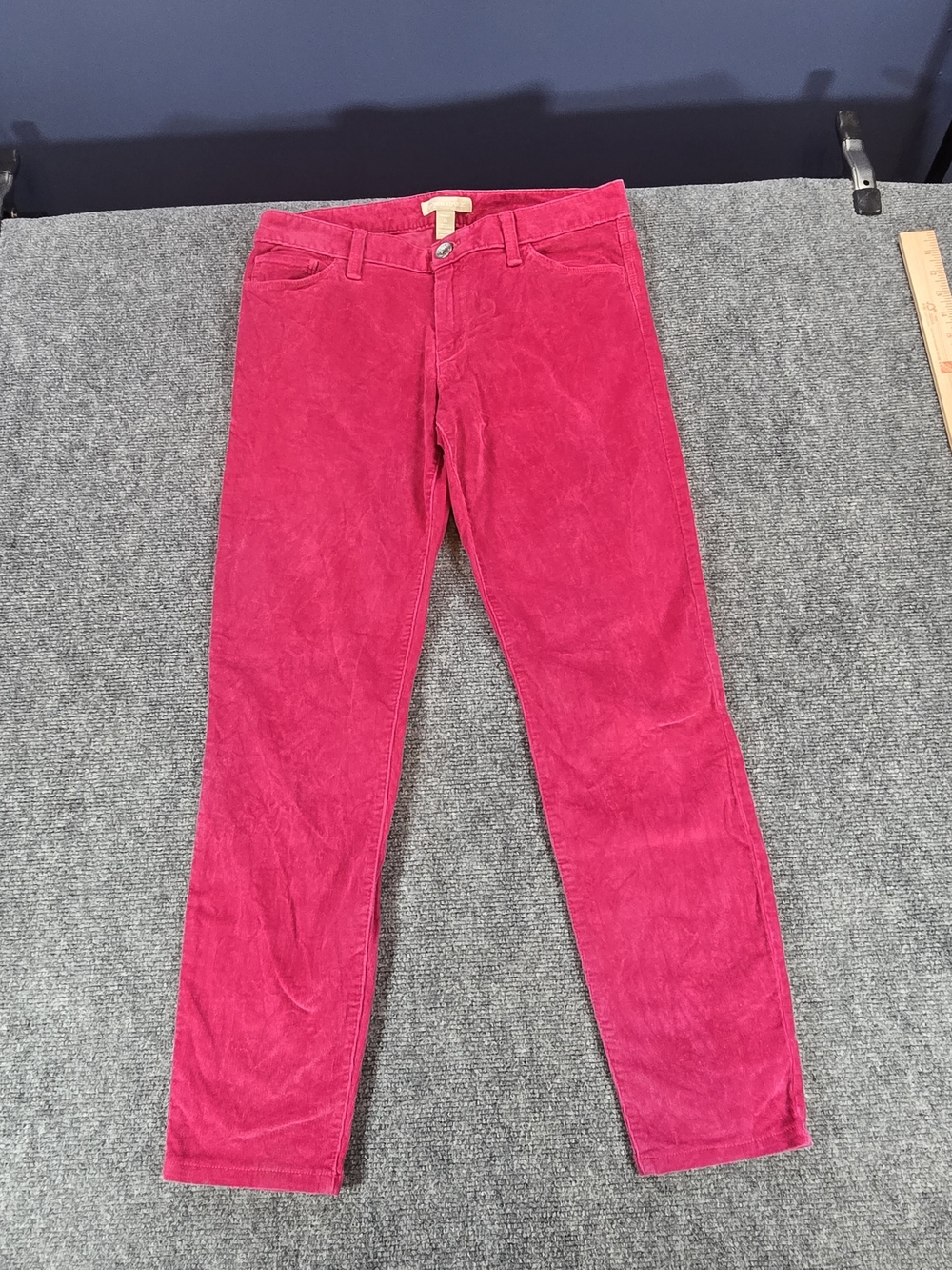Banana Republic Pink Corduroy Skinny Pants Womens Size 29 Bright Stretch Jeans